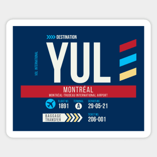 Montreal (YUL) Airport Code Baggage Tag C Sticker